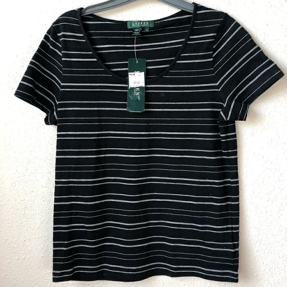 NWT Lauren Ralph Lauren Striped Top Size M